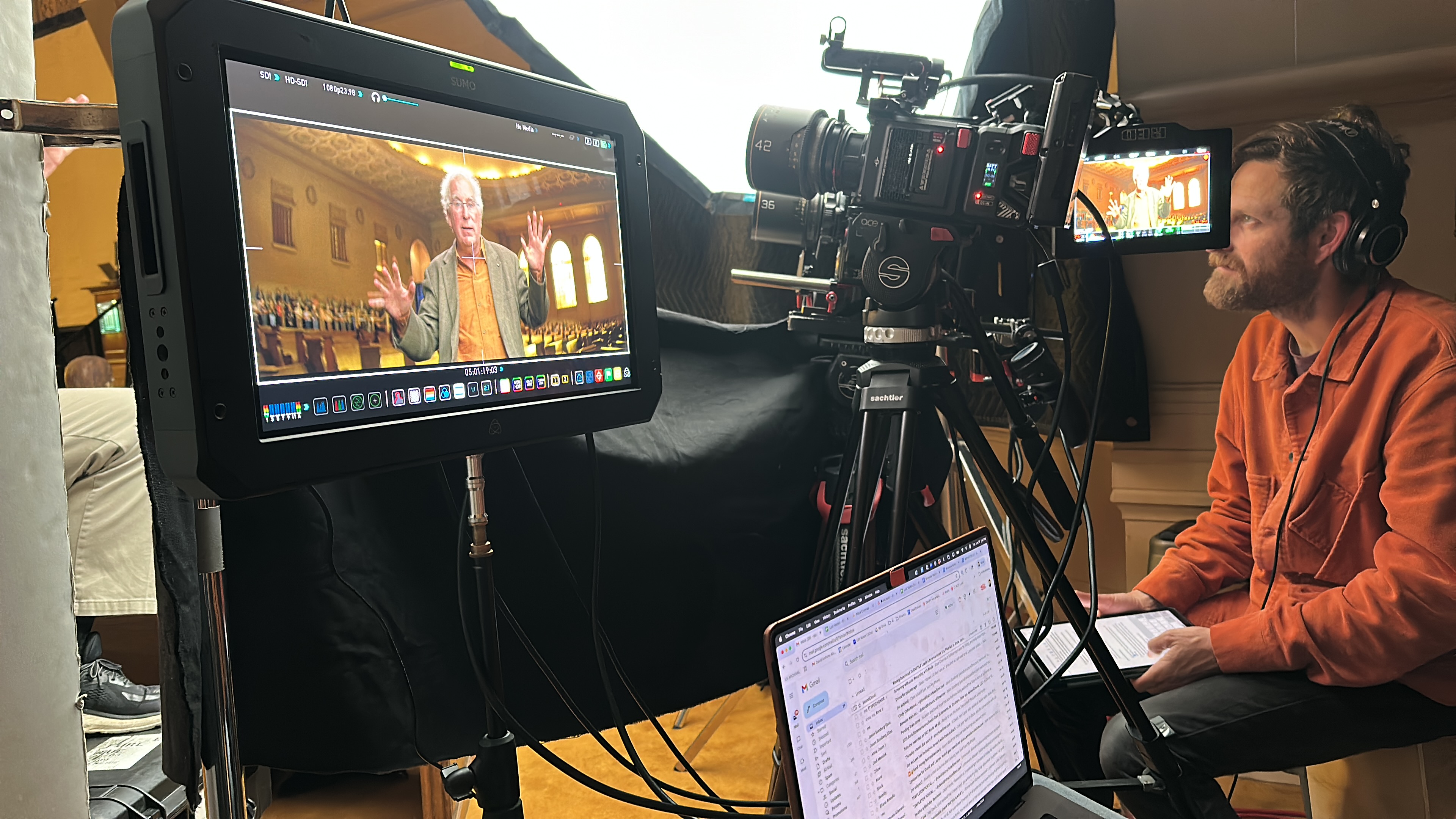 Behind the scenes studio work